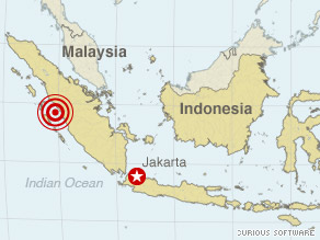 A major earthquake that struck Indonesia