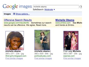 Google is using a house ad to explain an Offensive Michelle Obama Image