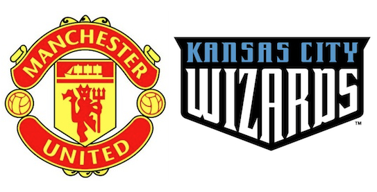 English Premier League club Manchester United was defeated by the 10-man Kansas City Wizards