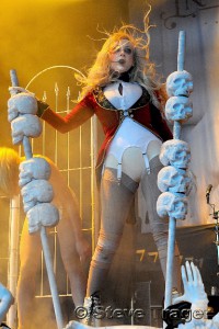 Maria Brink of In The Moment performing center stage in Philadelphia Pennsylvania at The Mann Music Center  Photo: Steve Trager 