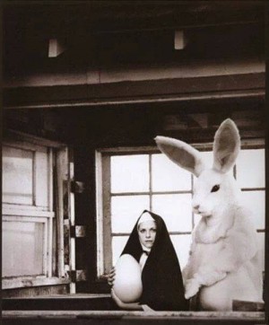 Nun with egg.